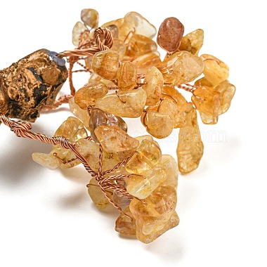 décorations d'arbre d'argent de copeaux de citrine naturelle(DJEW-P018-01A)-2