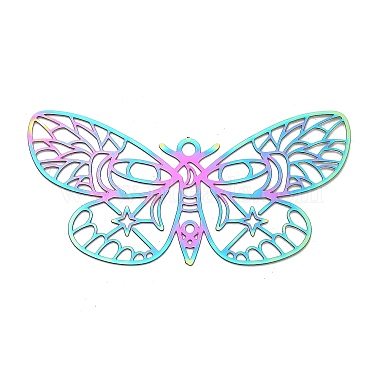 Rainbow Color Butterfly 201 Stainless Steel Pendants