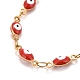 Enamel Horse Eye Link Chains Bracelet(BJEW-P271-05G-02)-2