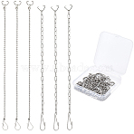 6Pcs 2 Styles 304 Stainless Steel Toilet Damper Chain, for Drain Valve Water Stop Plug, Bathromm Accessories, Stainless Steel Color, 240~270mm, 3pcs/style(FIND-CN0001-90)