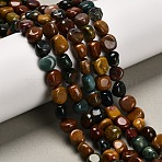 Natural Ocean Jasper Beads Strands, Nuggets, Tumbled Stone, 7.5~14.5x7.5~12x5.5~8.5mm, Hole: 0.8mm, about 37~39pcs/strand, 15.75''(40cm)(G-P568-C06-01)