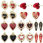 10 Styles Alloy Enamel Pendants, Mixed Shapes, Mixed Color, 23~33.5x13.5~26x2.5~3.5mm, Hole: 1.6~2.8mm, 28pcs/set(ENAM-SC0005-60)