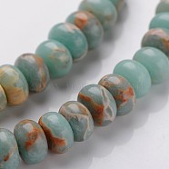 Synthetic Aqua Terra Jasper Beads Strands, Rondelle, 8x5mm, Hole: 1mm, about 78pcs/strand, 15.1 inch(G-F224-02-8x5mm)