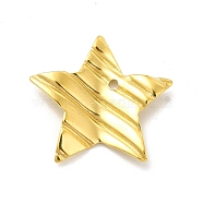 Ion Plating(IP) 201 Stainless Steel Pendants, Star Charm, Golden, 18x18.5x1mm, Hole: 1.2mm(STAS-G296-03G)