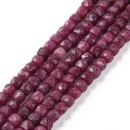 Natural Ruby Beads Strands, Cube, 4.5x4.5mm, Hole: 0.7mm, about 94~95pcs/strand, 15.71''(39.9cm)(G-P488-05)