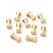 Brass Charms, Long-Lasting Plated, Letter, Letter.I, I: 8.5x3x3mm, Hole: 1.6mm(ZIRC-I037-01I-G)