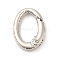 Rack Plating Brass Spring Gate Rings, Oval, Lead Free & Cadmium Free, Long-Lasting Plated, Platinum, 22x15x5mm(KK-Q781-12P)