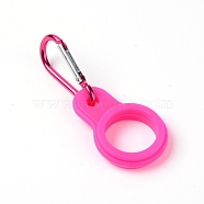 Silicone Water Bottle Carrier/Holder, with Aluminum Carabiner , Fuchsia, 91x36.5mm(FIND-WH0075-32B)