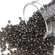 TOHO Round Seed Beads, Japanese Seed Beads, (750) Copper Lined Black Diamond, 11/0, 2.2mm, Hole: 0.8mm, about 1110pcs/10g(X-SEED-TR11-0750)