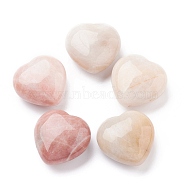 Natural Pink White Jade Heart Love Stone, Pocket Palm Stone for Reiki Balancing, 30x30x15mm(G-I285-06B)