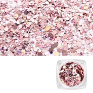Nail Art Glitter Sequins, Manicure Decorations, DIY Sparkly Paillette Tips Nail, Rosy Brown(AJEW-Q033-003K)