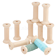 Wood Bobbins, Thread Cord Bobbin for Sewing, Floral White, 79.5x34mm, Hole: 10mm(FIND-WH0110-857)