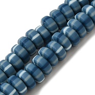 Polymer Clay Beads Strands, Rondelle, Steel Blue, 6.5~7x3~3.5mm, Hole: 1.6mm, about 116~123pcs/strand, 15.55~15.94''(39.5~40.5cm)(CLAY-H006-02J)