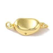 Rack Plating Brass Box Clasps, Long-Lasting Plated, Cadmium Free & Lead Free, Oval, Real 18K Gold Plated, 8x17.5x5mm(KK-M285-05B-G)
