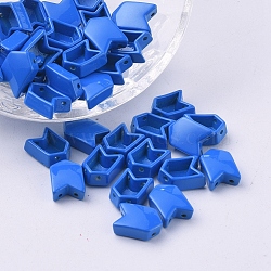 Spray Painted Alloy Multi-Strand Links, for Tile Elastic Bracelets Making, Arrow, Dodger Blue, 12x8x4mm, Hole: 1mm(PALLOY-G268-L02-045)