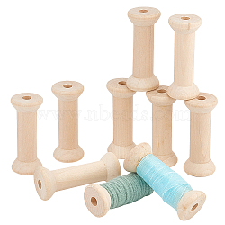 Wood Bobbins, Thread Cord Bobbin for Sewing, Floral White, 79.5x34mm, Hole: 10mm(FIND-WH0110-857)