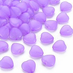 Transparent Acrylic Beads, Dyed, Heart, Dark Orchid, 13.5x14x6mm, Hole: 1.5mm, about 775pcs/500g(TACR-S154-54E-04)