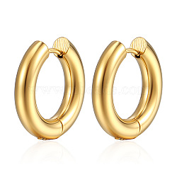 304 Stainless Steel Huggie Hoop Earrings, Golden, 20x4mm(X-PW-WG92571-27)