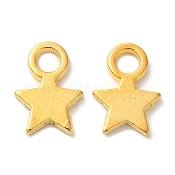 Tibetan Style Alloy Stamping Blank Tag Charms Pendants, Christmas Star, Cadmium Free & Nickel Free & Lead Free, Golden, 10x8x1mm, Hole: 2mm(X-TIBEP-A123046-G-FF)