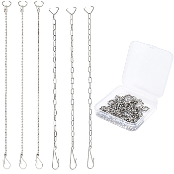 6Pcs 2 Styles 304 Stainless Steel Toilet Damper Chain, for Drain Valve Water Stop Plug, Bathromm Accessories, Stainless Steel Color, 240~270mm, 3pcs/style