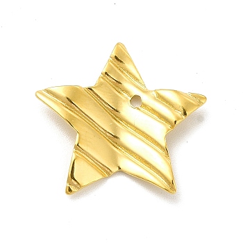 Ion Plating(IP) 201 Stainless Steel Pendants, Star Charm, Golden, 18x18.5x1mm, Hole: 1.2mm