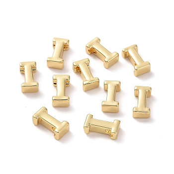 Brass Charms, Long-Lasting Plated, Letter, Letter.I, I: 8.5x3x3mm, Hole: 1.6mm