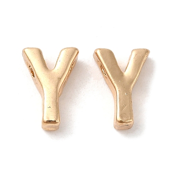 Golden Plated Alloy Beads, Initial Letter, Letter.Y, 10x3mm, Hole: 1.8mm