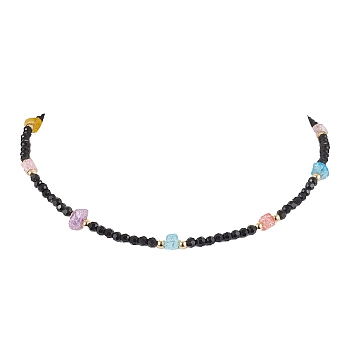Synthetic Crackle Quartz Beaded Necklaces for Women, with Glass Bead, 16.77 inch(42.6cm)