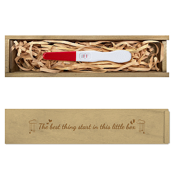 Rectangle Wooden Pregnancy Test Keepsake Box with Slide Cover, Baby Annouced Engraved Case for Grandparents Dad Aunt and Uncle, Peru, Cloud, 20x5x3cm