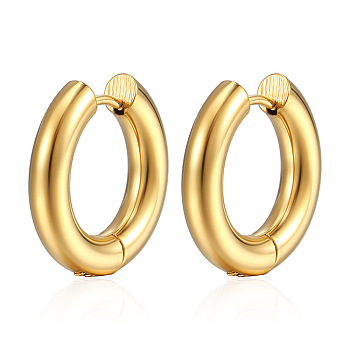 304 Stainless Steel Huggie Hoop Earrings, Golden, 20x4mm