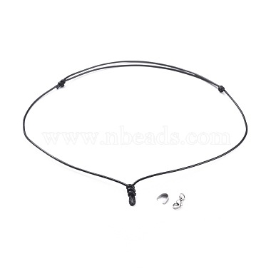 2mm Black Waxed Polyester Cord Necklaces