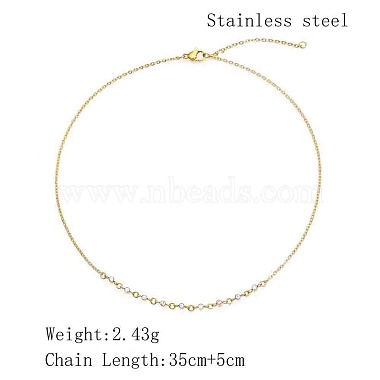 Cubic Zirconia Column Pendant Necklace with Brass Cable Chains(UU3534-1)-6