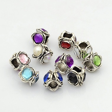 11mm Mixed Color Flower Alloy Beads