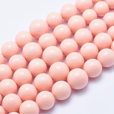 8mm Pink Round Shell Pearl Beads