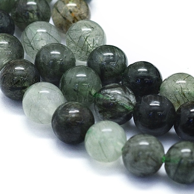 Natural Green Rutilated Quartz Beads Strands(G-E561-14-6mm)-3