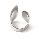 304 anneau de manchette ouvert plat torsadé en acier inoxydable pour femme(RJEW-E063-28P)-3