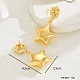 Luxurious Gold Earrings with Elegant Star and Heart Design(JO9174-5)-1
