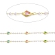 Colorful Glass Heart Link Chains with ABS Plastic Pearl Beaded(CHC-C001-05G)-2