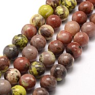 Natural Plum Blossom Jasper Beads Strands, Round, Marble Stone Beads, Colorful, 6mm, Hole: 1mm, about 60~66pcs/strand, 15~15.7 inch(G-A163-02-6mm)