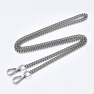 Bag Chains Straps, Iron Curb Link Chains, with Alloy Swivel Clasps, for Bag Replacement Accessories, Platinum, 1200x7.5mm(FIND-Q089-017P)