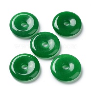 Natural Malaysia Jade Dyed Pendants, Donut Charms, 25x5mm, Hole: 5mm(G-R490-07)