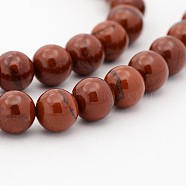Natural Gemstone Round Bead Strands, Red Jasper, 12mm, Hole: 1mm, about 34pcs/strand, 15.7 inch(G-J302-08-12mm)