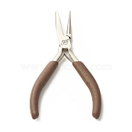 Iron Jewelry Pliers, Round/Concave Pliers, Wire Looping and Wire Bending Plier, Camel, 12.5x7.2x1cm(PT-F005-08)