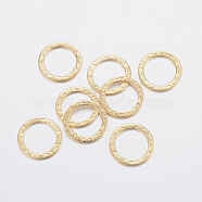 304 Stainless Steel Linking Rings, Bumpy, Golden, 15x0.8mm, Hole: 11mm(STAS-F155-07G)
