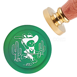 Brass Wax Seal Stamp with Handle, for DIY Scrapbooking, Rabbit Pattern, 3.5x1.18 inch(8.9x3cm)(AJEW-WH0184-0376)