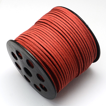 Faux Suede Cord, Faux Suede Lace, FireBrick, 2.7x1.4mm, about 98.42 yards(90m)/roll