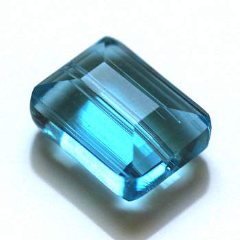 Imitation Austrian Crystal Beads, Grade AAA, Faceted, Rectangle, Deep Sky Blue, 6x8x4mm, Hole: 0.7~0.9mm