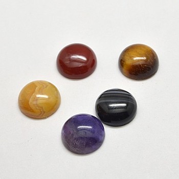 Natural Gemstone Cabochons, Half Round/Dome, Mixed Stone, 16x5mm