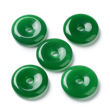 Natural Malaysia Jade Dyed Pendants, Donut Charms, 25x5mm, Hole: 5mm