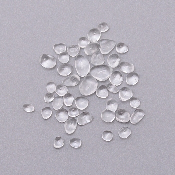 Glass Beads, Nuggets, No Hole/Undrilled, for Aquarium Fish Tank Decoration, Clear, 3~6x3~6mm, about 4300pcs/1000g